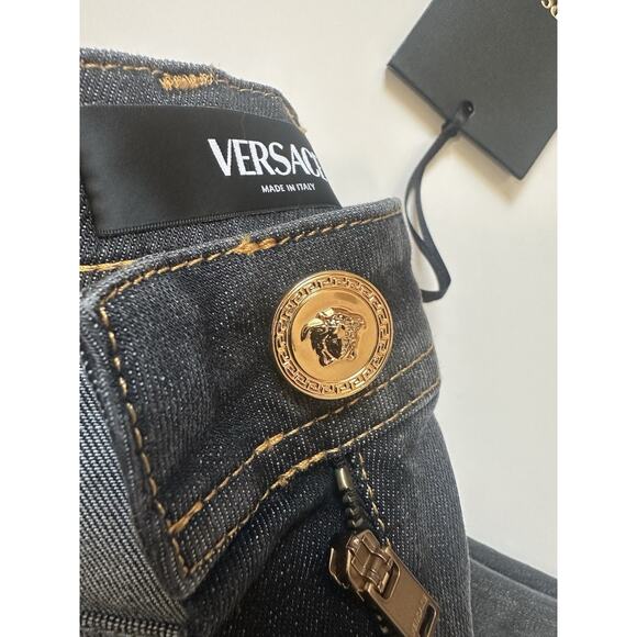 Versace Womens Stone Washed Denim Gray Jeans Size 25 US Italy 1013135 NWT $950 - Picture 11 of 16